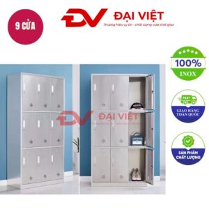 tủ quần áo inox 9 cửa 1800x400x900mm