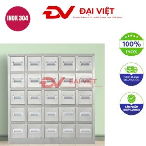 Tủ thuốc đông y inox 25 ngăn 930x500x900mm
