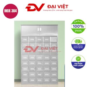 Tủ thuốc đông y inox 40 ngăn 2 cửa 1920x500x1200mm