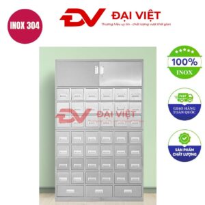 Tủ thuốc đông y inox 45 ngăn 2 cửa 1930x500x1200mm