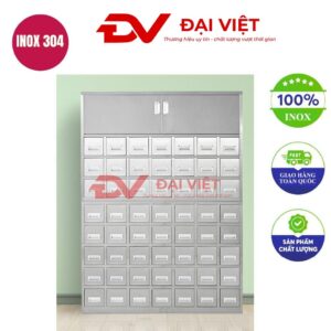 Tủ thuốc đông y inox 56 ngăn 2 cửa 1930x500x1200mm