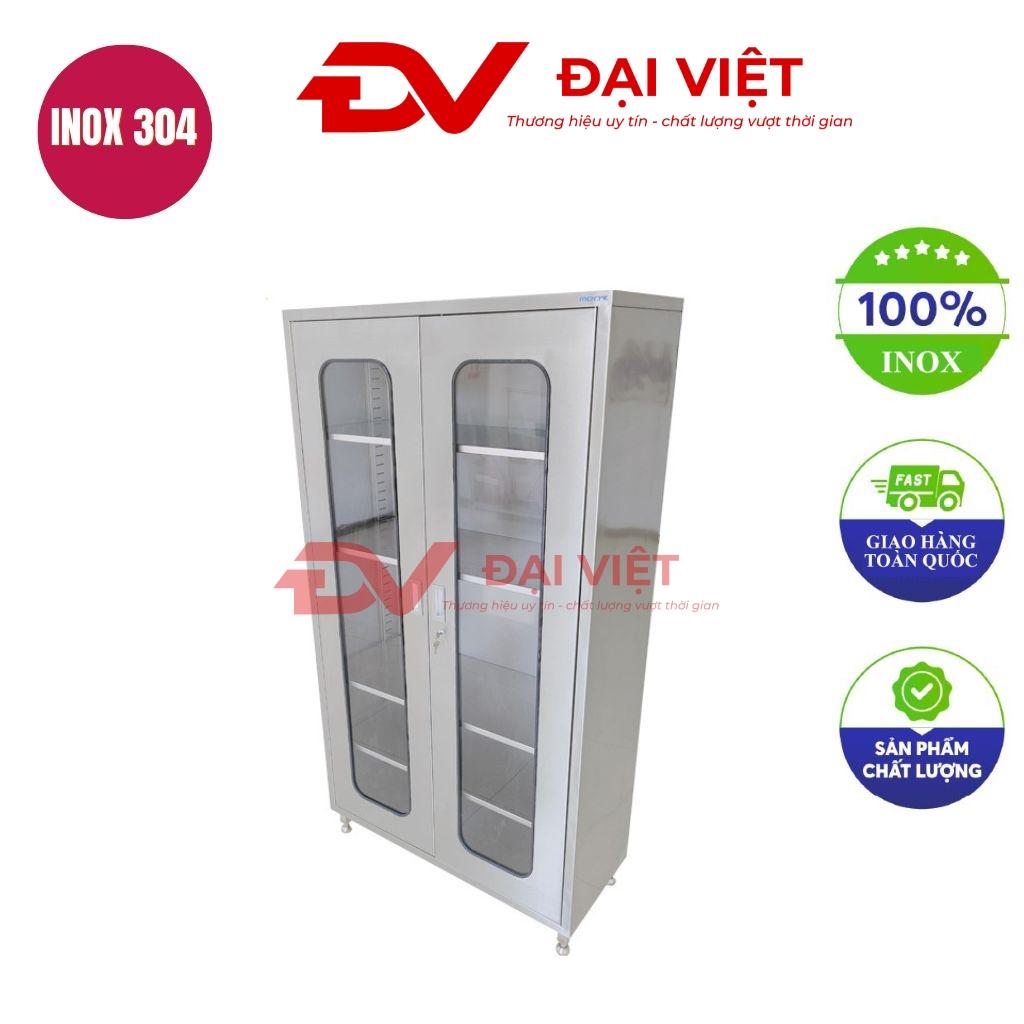 Tủ thuốc inox 304 2 cánh kính