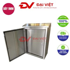 Vỏ tủ điện điều khiển inox ngoài trời 2 lớp cửa 800x600x300mm