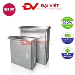 Vỏ tủ điện inox ngoài trời 2 lớp cửa 400x300x200mm
