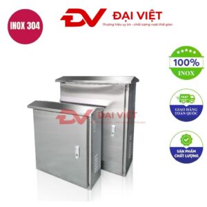 Vỏ tủ điện inox ngoài trời 2 lớp cửa 500x400x200mm