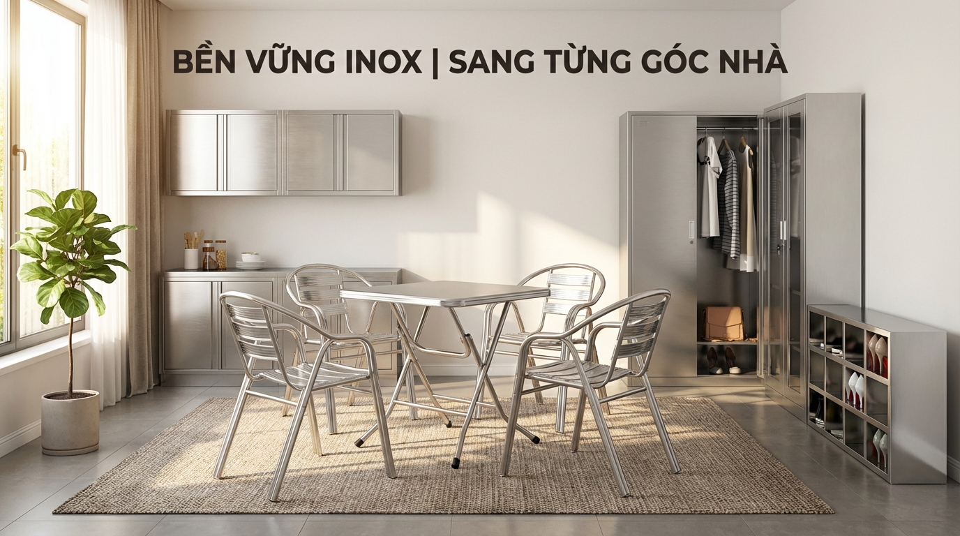 Báo giá Bộ bàn ghế inox cập nhật mới nhất