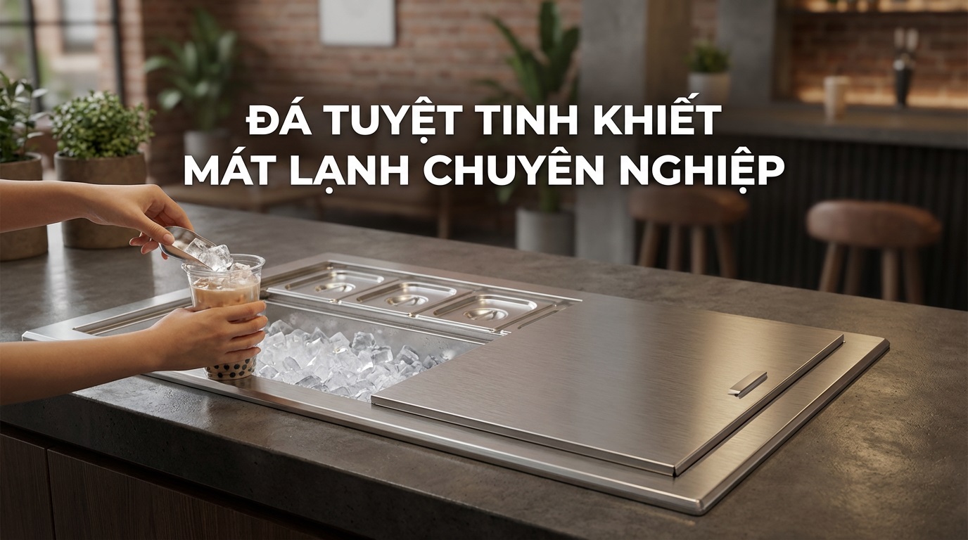 Kinh nghiệm chọn mua và gia công thùng đá âm quầy