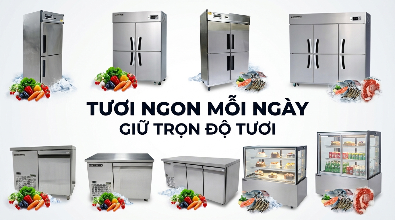 Tủ trưng bày thịt, cá, hải sản