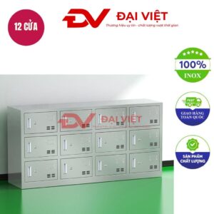 tủ giày inox 12 hộc có khóa 1200x300x600mm