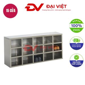 tủ giày inox 15 hộc 1500x600x300mm