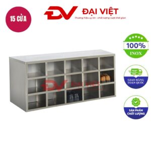 tủ giầy inox 15 hộc 1500x600x600mm