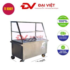 Tủ hâm nóng thức ăn 11 khay 2 nồi