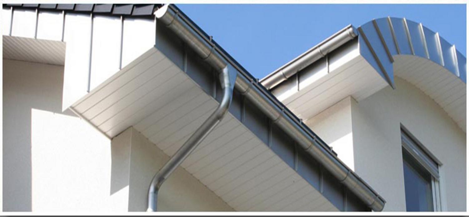 Các hạng mục thường đi kèm: thân máng, họng/phễu thu, bịt đầu máng, lưới chắn rác và giá treo.