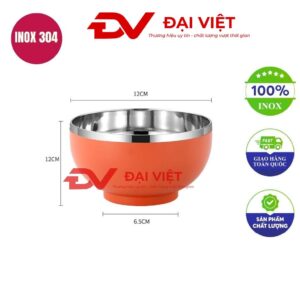 tô inox cách nhiệt 12x12cm