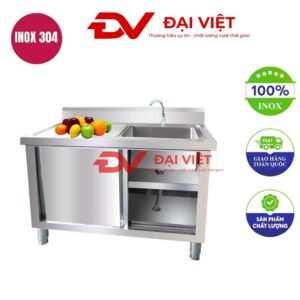 Tủ bếp inox nhập khẩu tích hợp bồn rửa chén tiện lợi