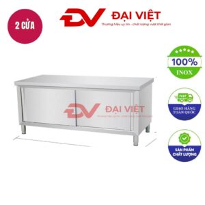 tủ chén inox 2 cửa 1500x600x800mm