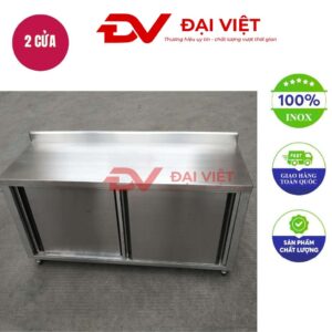 tủ chén inox cửa trượt 1200x500x700mm