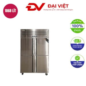 Tủ đông 4 cánh inox dàn đồng