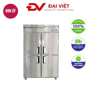 Tủ đông đứng 4 cửa inox làm lạnh trực tiếp