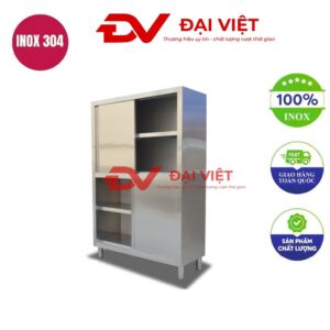 Tủ đựng thức ăn inox cửa trượt 4 tầng