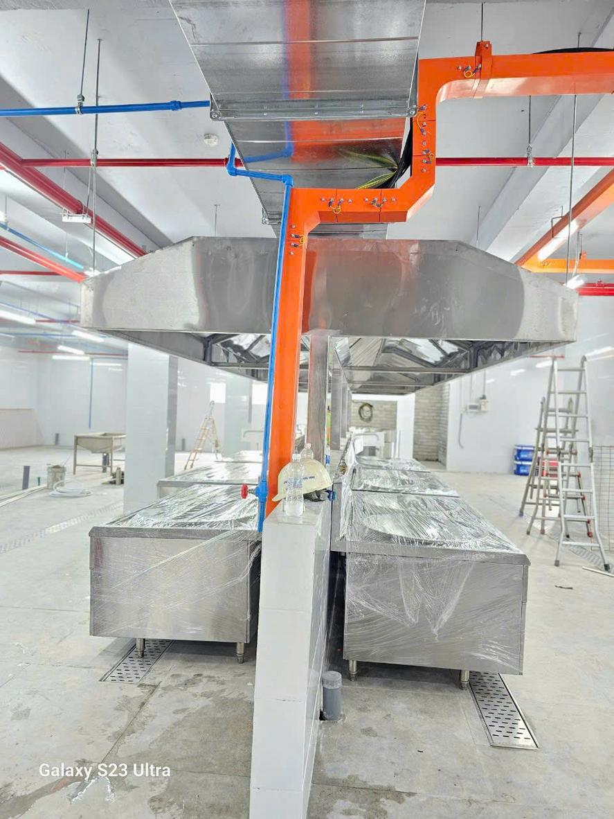 Hệ thống gas công nghiệp cần bố trí bình, van, ống và điểm test theo đúng sơ đồ kỹ thuật.