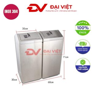 Thùng rác inox nắp bập bênh