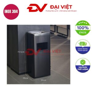 Thùng rác inox khách sạn 320x260x705mm