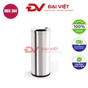 Thùng rác inox không nắp 18l