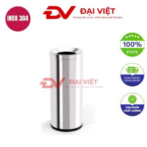 Thùng rác inox không nắp 22l