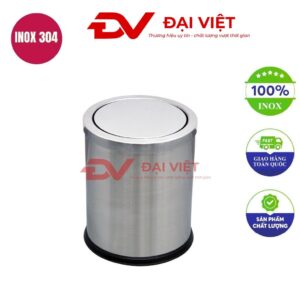 Thùng rác inox nắp bập bênh 12l