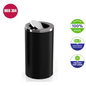 Thùng rác inox tròn 50l 380x730mm