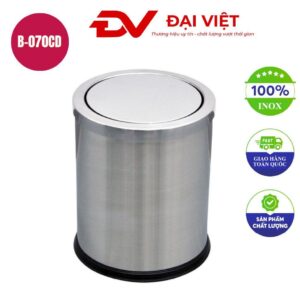 Thùng rác inox nắp lật đen 300x610mm