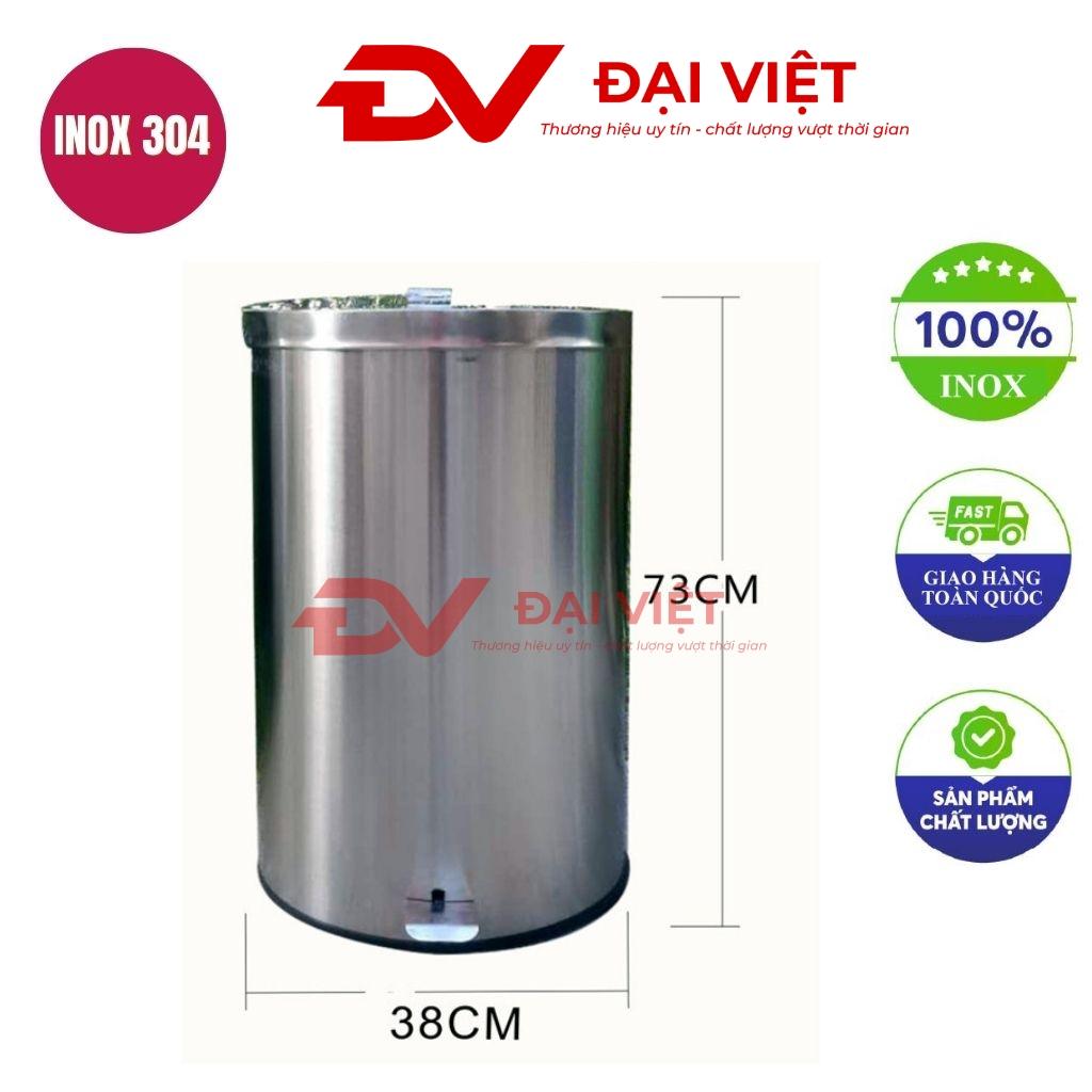 Thùng rác inox tròn 60l 380x730mm
