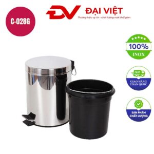 Thùng rác inox tròn đạp chân 3l 170x250mm