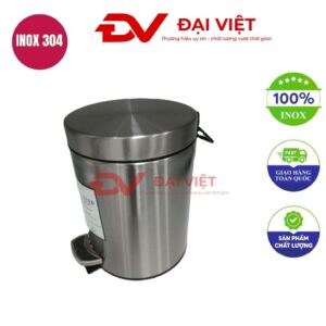 Thùng rác inox tròn đạp chân 5l