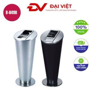 Thùng rác inox tròn nghiêng có gạt tàn 305x720mm