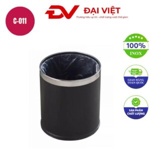 Thùng rác inox văn phòng 1 lớp tròn 225x275mm