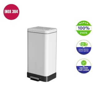 Thùng rác inox vuông đạp chân 320x320x690mm