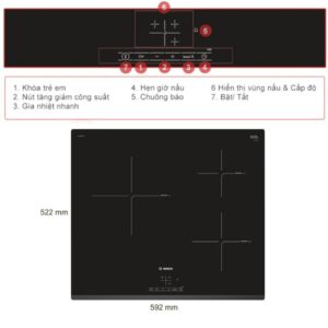 Bếp từ Bosch 3 vùng nấu PUC631BB1E lắp âm