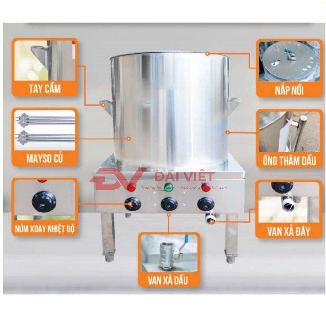 Mối hàn TIG khí Argon tăng độ bền và chống oxy hóa cho nồi 80L.
