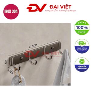 Móc inox treo tường 27x3cm