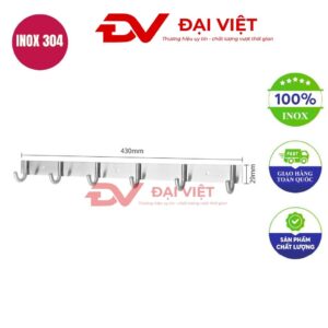 Móc inox treo tường 43x2.9cm