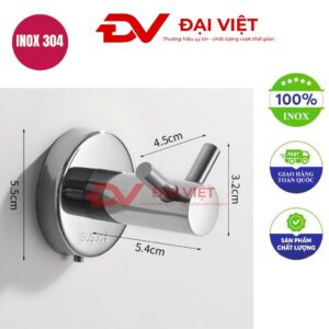 móc treo inox đôi mạ đen 5.4x5.5cm