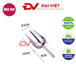 muỗng xúc đá inox 22x8.5cm