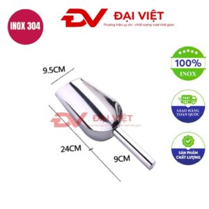 muỗng xúc đá inox 24x9.5cm