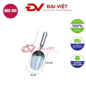 muỗng xúc đá inox 32x9cm