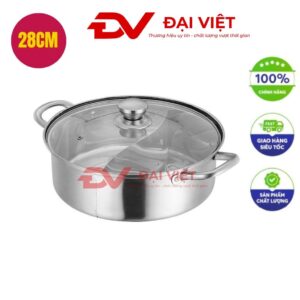 Nồi lẩu inox 2 ngăn 28cm