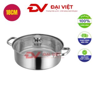 Nồi lẩu inox quai ống 18cm