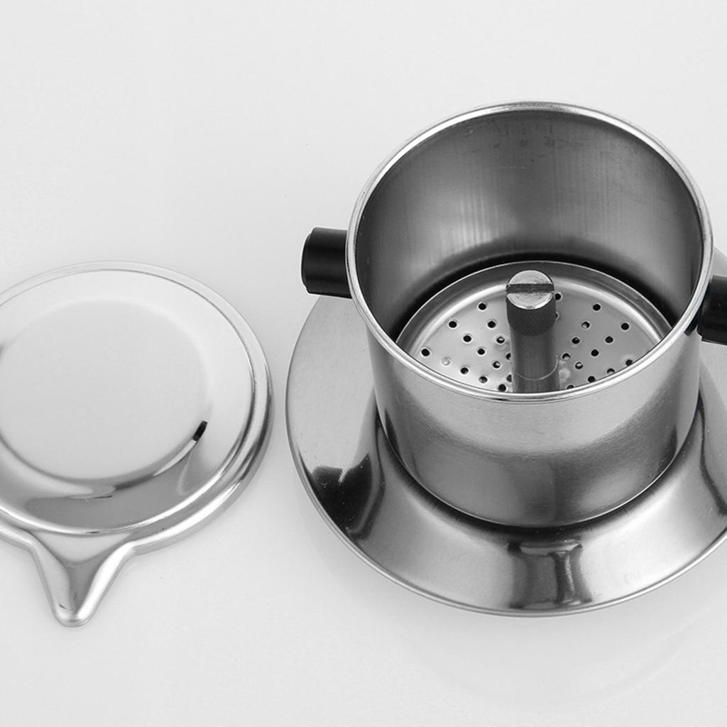 Phin pha cafe inox 12x11cm bền đẹp, sáng bóng, phù hợp pha tại nhà và quán nhỏ.