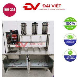 Quầy pha chế cafe inox 1800x700x800mm